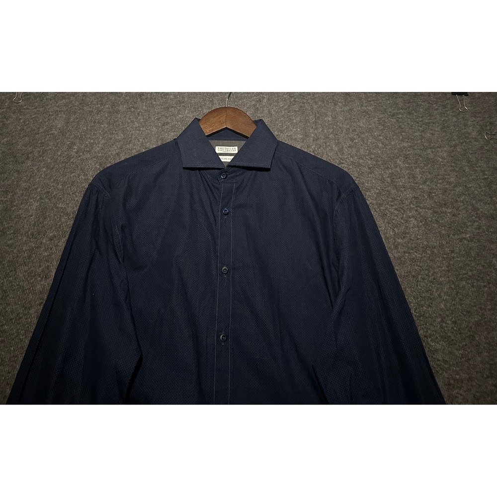 Brunello cucinelli slim fit Large made in italy blue cotton button down read